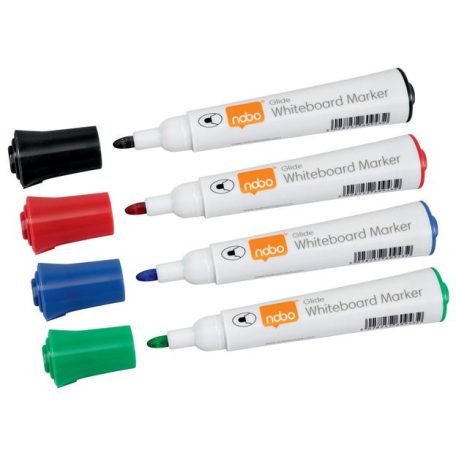 NOBO Táblamarker, kúpos hegyű, 2 mm, 10 db, NOBO "Glide", vegyes