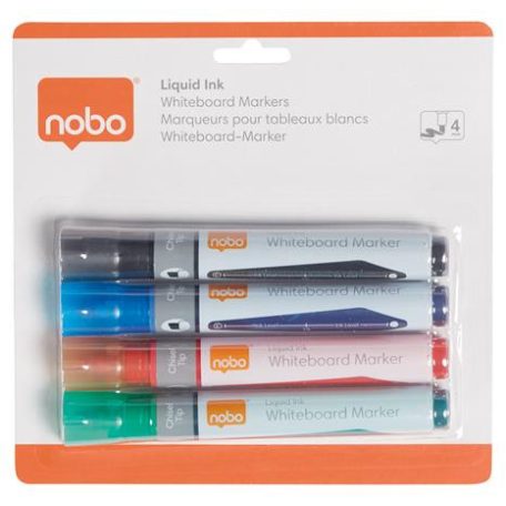 NOBO Táblamarker, vágott hegyű, 4 mm, NOBO, 4 különböző szín