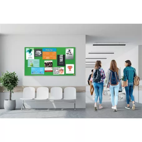 NOBO Textiltábla, széles képarány, 70"/155x87 cm, alumínium keret, NOBO "Impression Pro", zöld