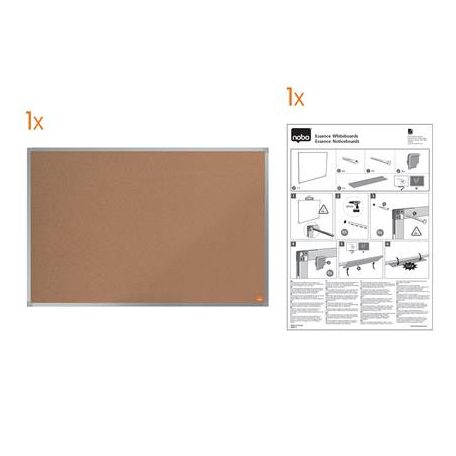 NOBO Parafatábla, 60x45 cm, alumínium keret, NOBO "Essence"