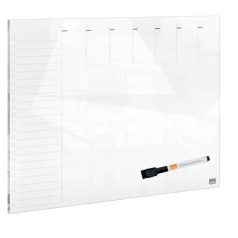   NOBO Tervezőtábla, üveg, mágneses felület, heti, 43x56 cm, NOBO "Home", fehér