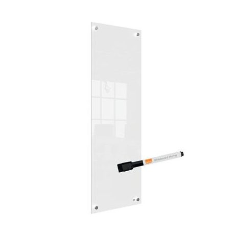 NOBO Üzenőtábla, üveg, fali, keskeny, 30x90 cm, NOBO "Home", fehér