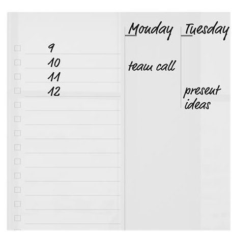 NOBO Tervezőtábla, akril, heti, fali/asztali, A4, NOBO "Home"