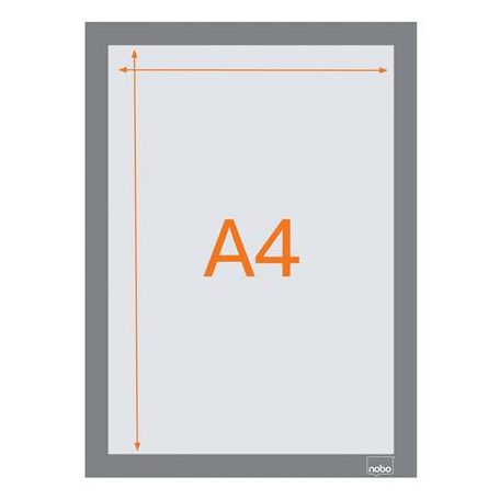 NOBO Posztertábla, fali, A4 méret, műanyag keret, 2 db, NOBO, ezüst