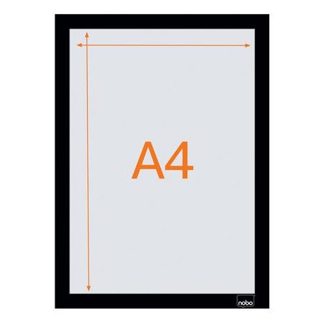 NOBO Posztertábla, fali, A4 méret, műanyag keret, 2 db, NOBO, fekete