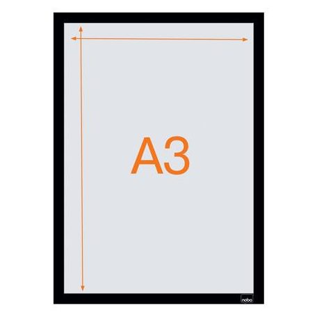 NOBO Posztertábla, fali, A3 méret, műanyag keret, 2 db, NOBO, fekete