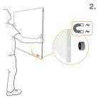 NOBO Fehértábla, mágneses, 90x60 cm, keret nélkül, NOBO "Infinity"