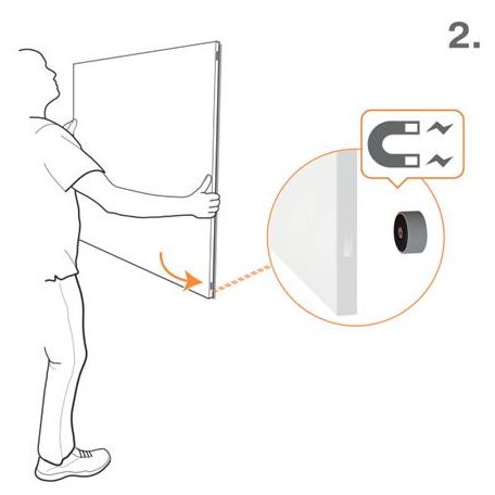 NOBO Fehértábla, mágneses, 90x60 cm, keret nélkül, NOBO "Infinity"