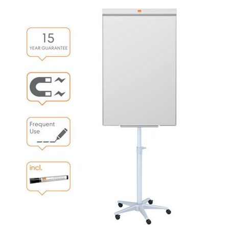 NOBO Flipchart tábla, mobil,  mágneses felület, 70x200 cm, NOBO "Impression Pro", fehér