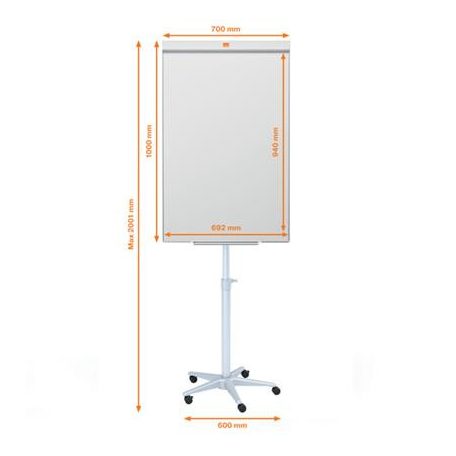 NOBO Flipchart tábla, mobil,  mágneses felület, 70x200 cm, NOBO "Impression Pro", fehér
