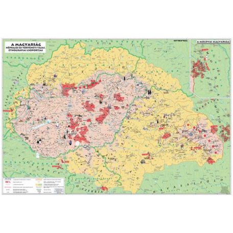 STIEFEL Könyökalátét, kétoldalas, STIEFEL "Magyarország néprajzi térkép"