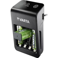   VARTA Elemtöltő, AA/AAA/9V, 4xAA 2100 mAh, LCD kijelző, VARTA "Plug"