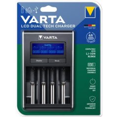   VARTA Elemtöltő, AA/AAA/Li-ion akku+USB, akku nélkül, VARTA " LCD Dual Tech"