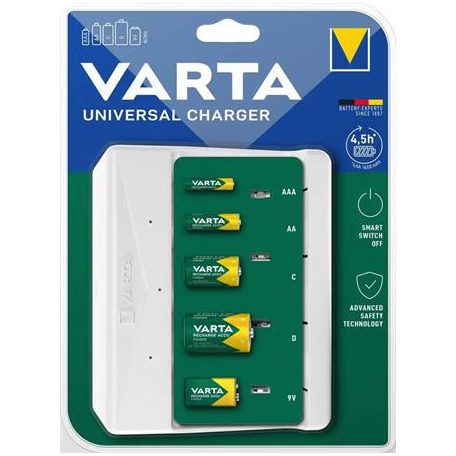VARTA Elemtöltő, univerzális, akku nélkül, VARTA "Universal", fehér