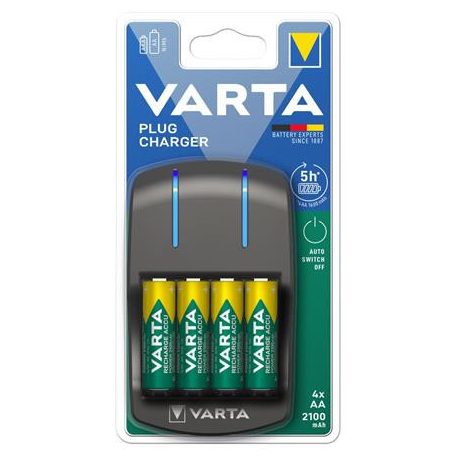 VARTA Elemtöltő, AA/AAA, 4x2100 mAh AA, VARTA "Plug"