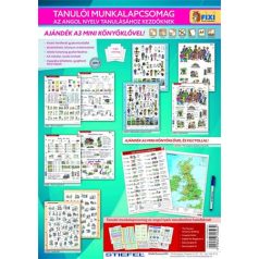   STIEFEL Tanulói munkalap csomag, 5 munkalap, 1 alátét, filc, STIEFEL "Angol nyelvtanulás"
