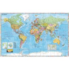   STIEFEL Falitérkép, 136x96 cm, fémléces, Föld országai, STIEFEL