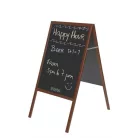 Megállító tábla, krétás, 60x120 cm, cseresznyefa színű keret