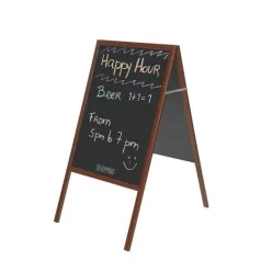   Megállító tábla, krétás, 60x120 cm, cseresznyefa színű keret