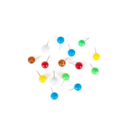 Térképtű, gömbfejű, 200 db, vegyes színű